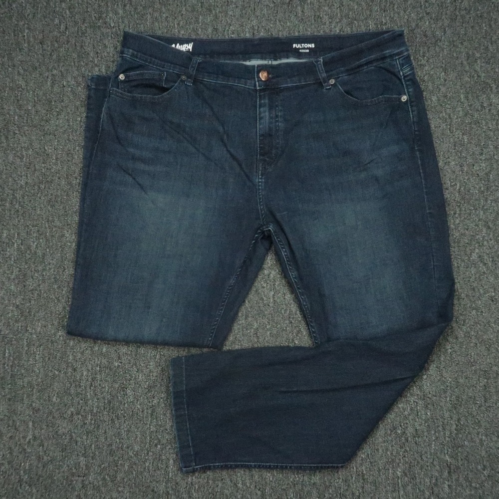 Mugsy Jeans Mens 42x30 Blue Fultons 5‎ Pocket Straight Stretch